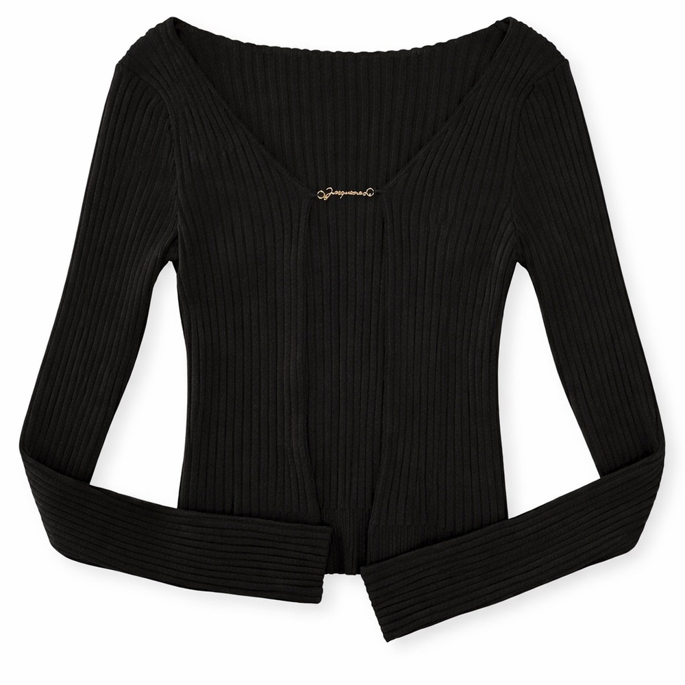 Jacquemus logo plaque long sleeve cardigan